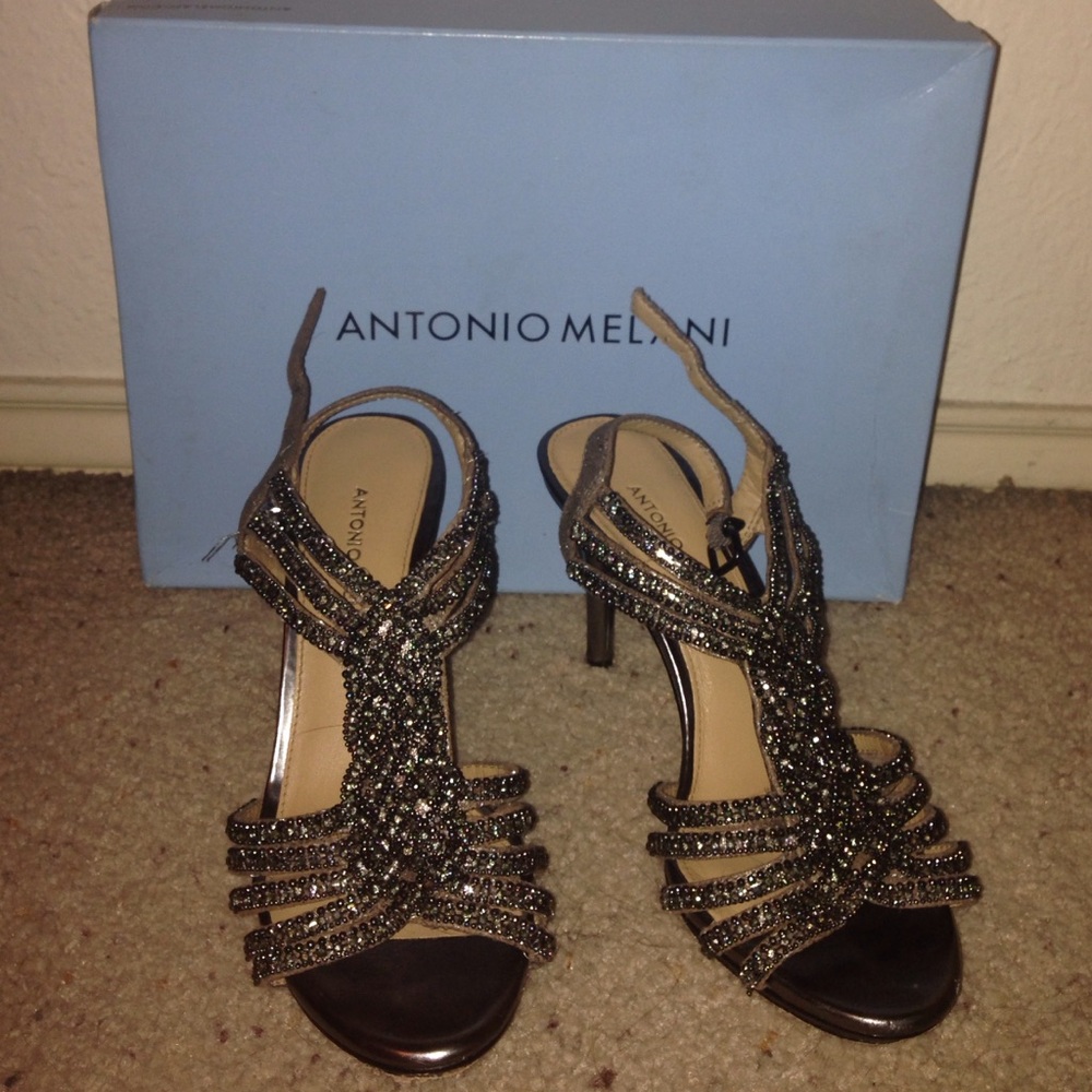 ANTONIO MELANI Glittering Black Heels